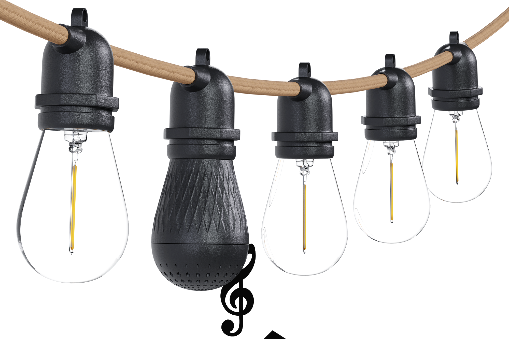 String light 7 bulbs/3 speakers AC adaptor
