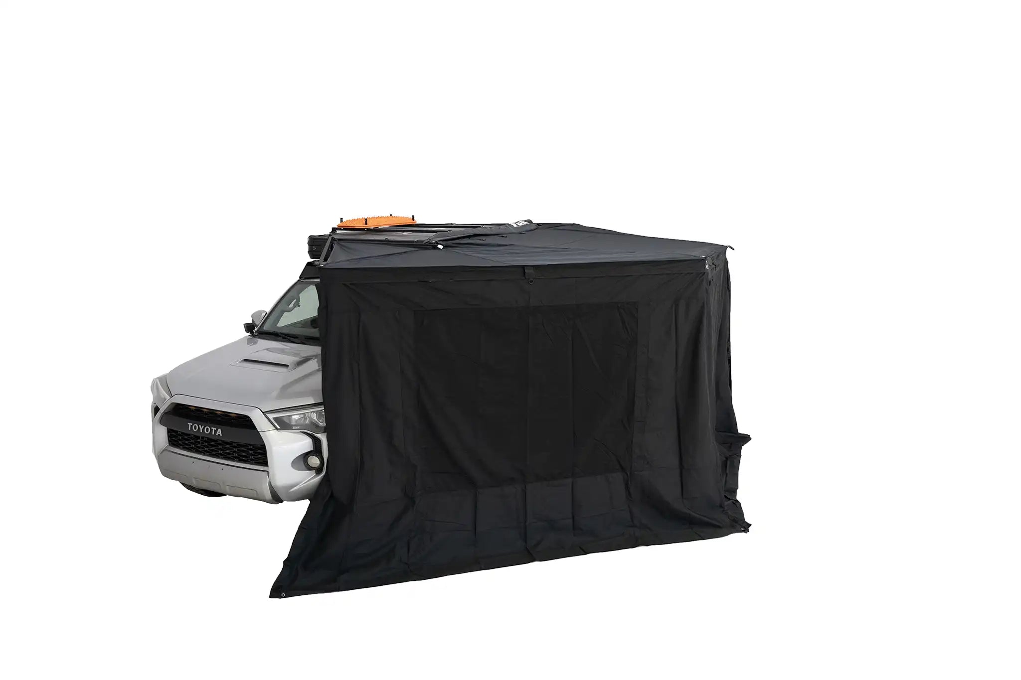 FSR 180 Awning Walls installed on the FSR 180 degree awning mounted on a Toyota 4Runner for added protection from the elements while car camping, overlanding, and off roading
