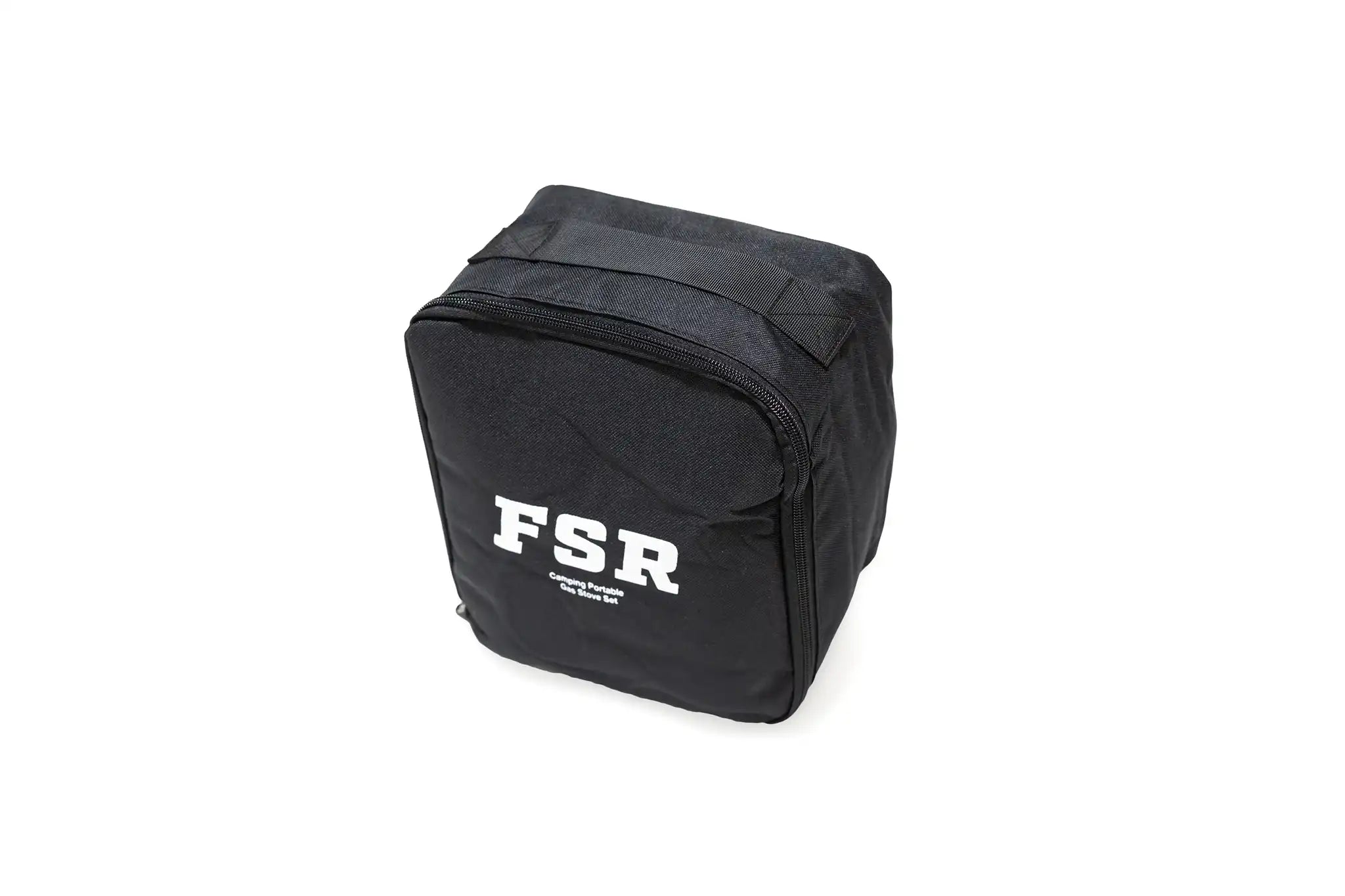 Image showing the built-in handle on the storage case for the FSR 2 Burner Portable Propane Camp Stove from Free Spirit Recreation