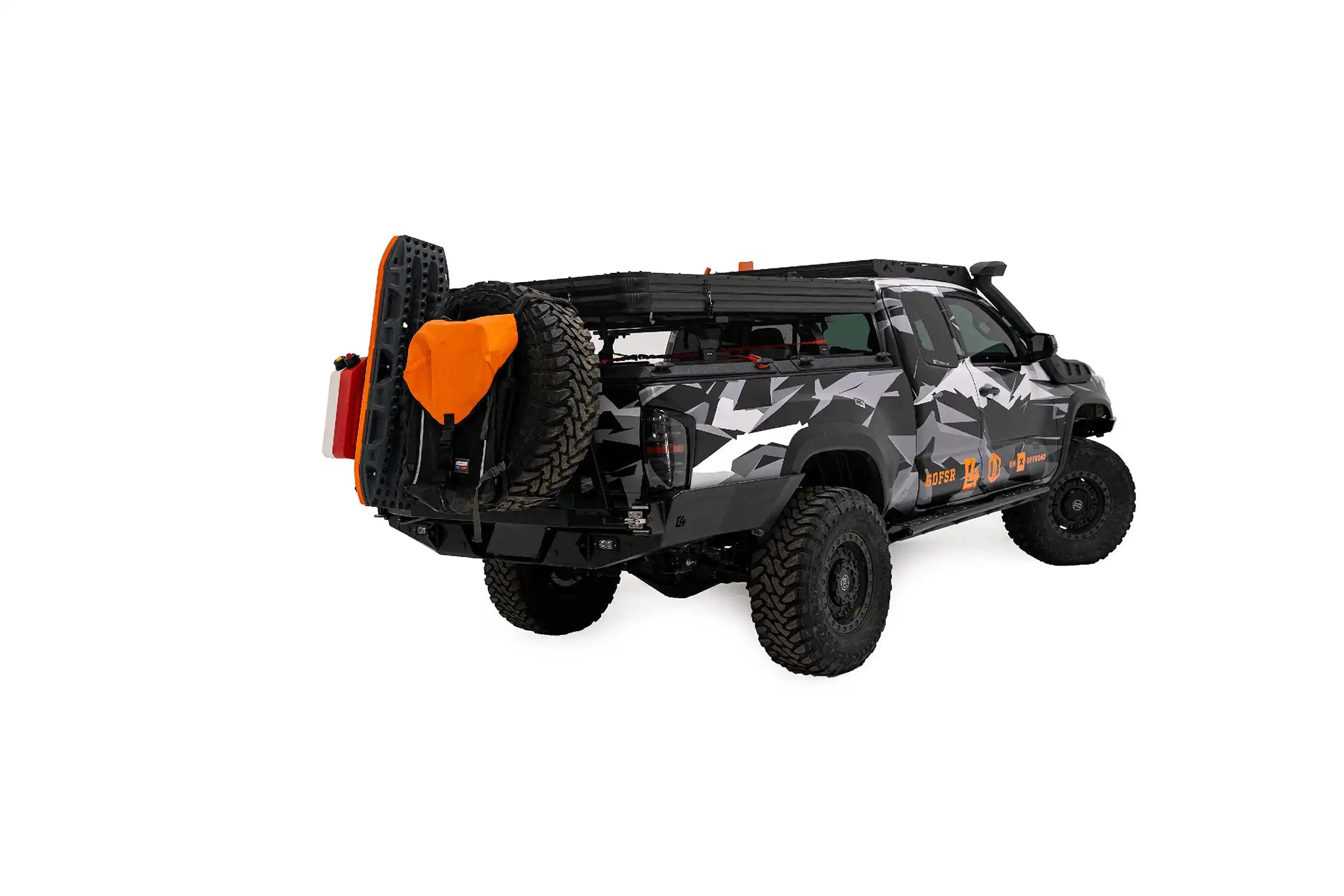 FSR Aspen Lite XL Rooftop Tent by Free Spirit Recreation in its closed position installed on the bed rack of a Toyota Tacoma.