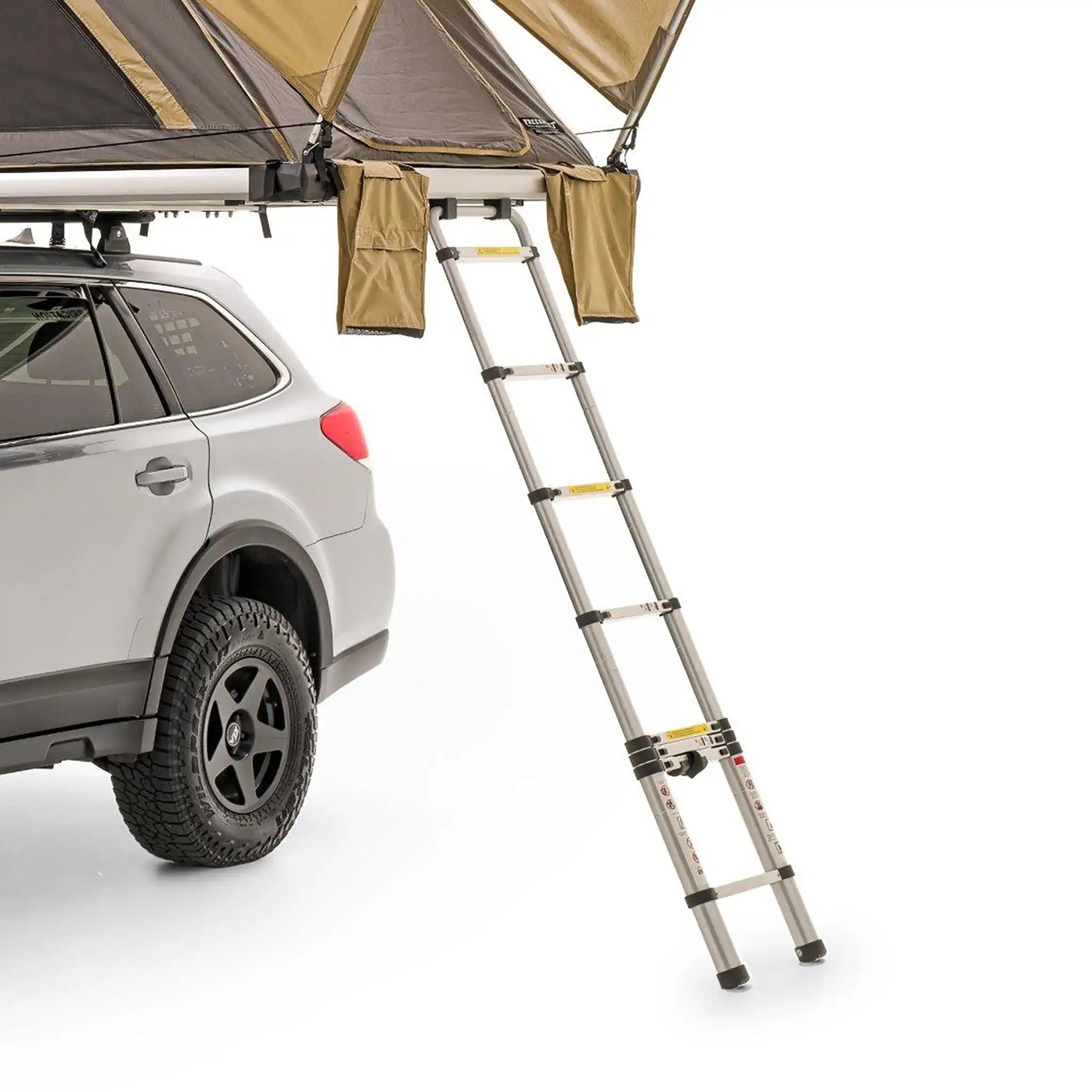 Telescoping Roof Top Tent Ladder from Freespirit Recreation installed on an FSR High Country Series Rooftop Tent