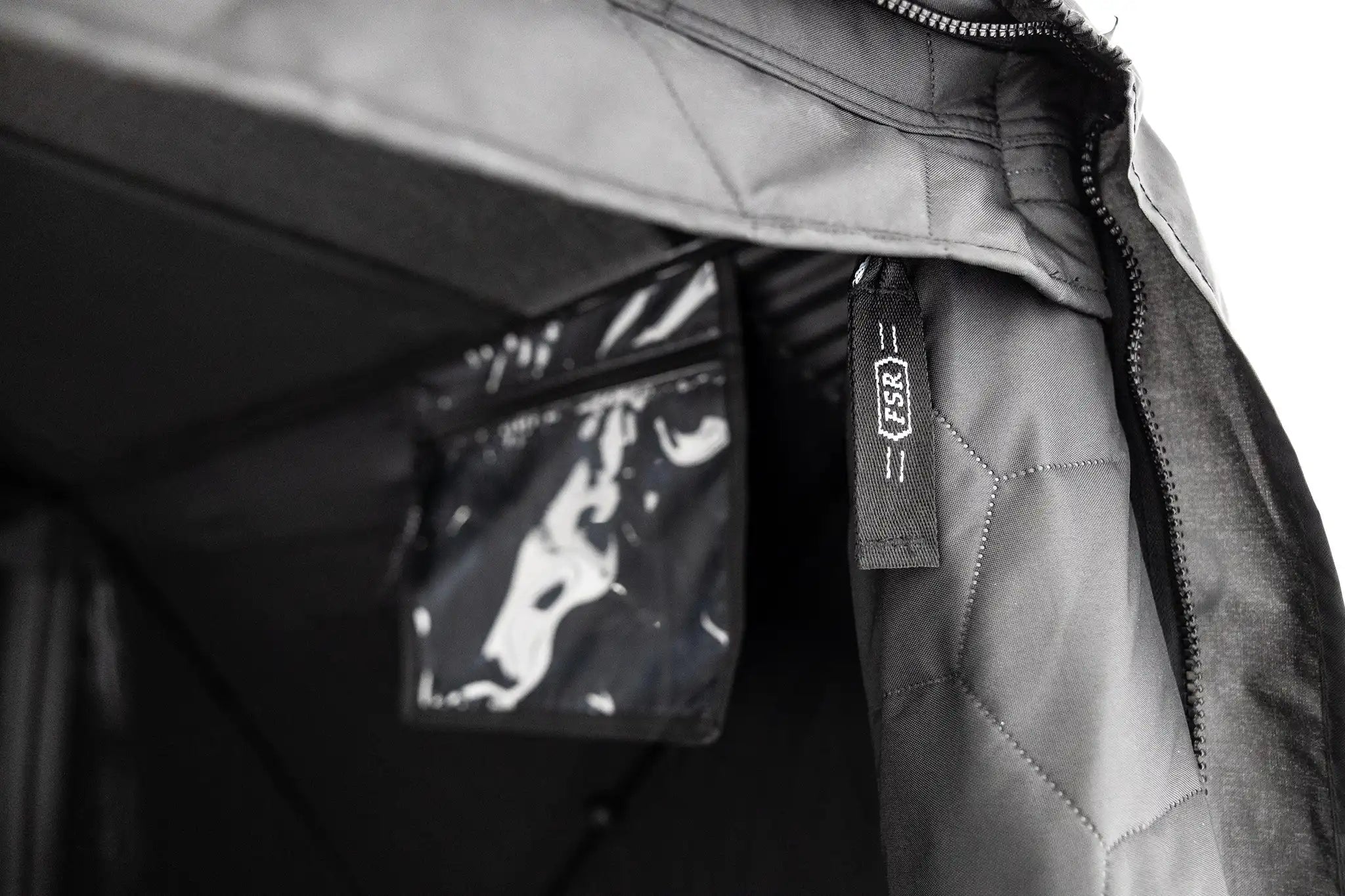 Close up of the branded zipper on the FSR Hub 4XL Tent pop up 4 Person family camping and glamping tent