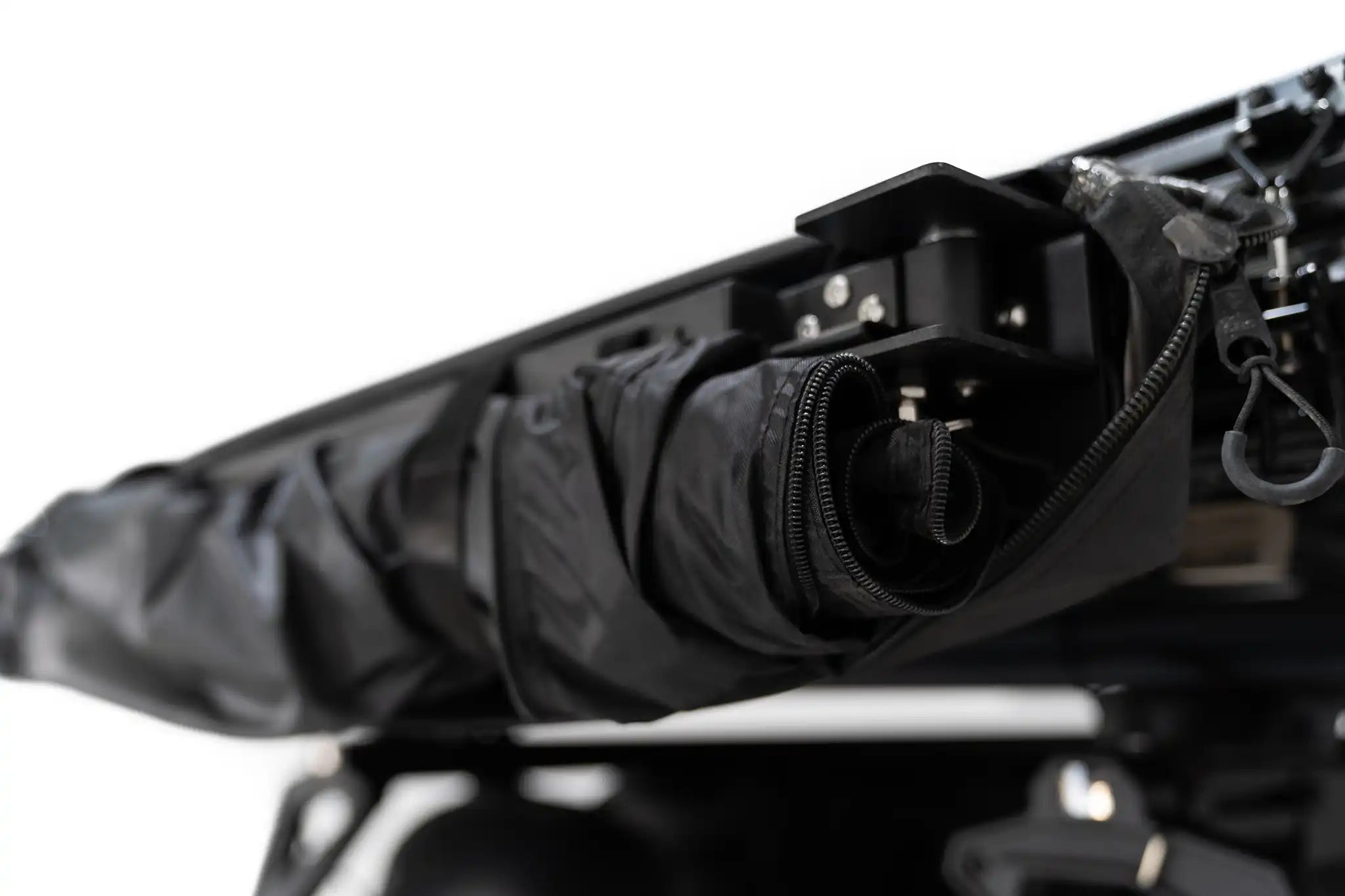 Image of the FSR Shower Awning from Freespirit Recreation closed and packed with zippered storage bag open