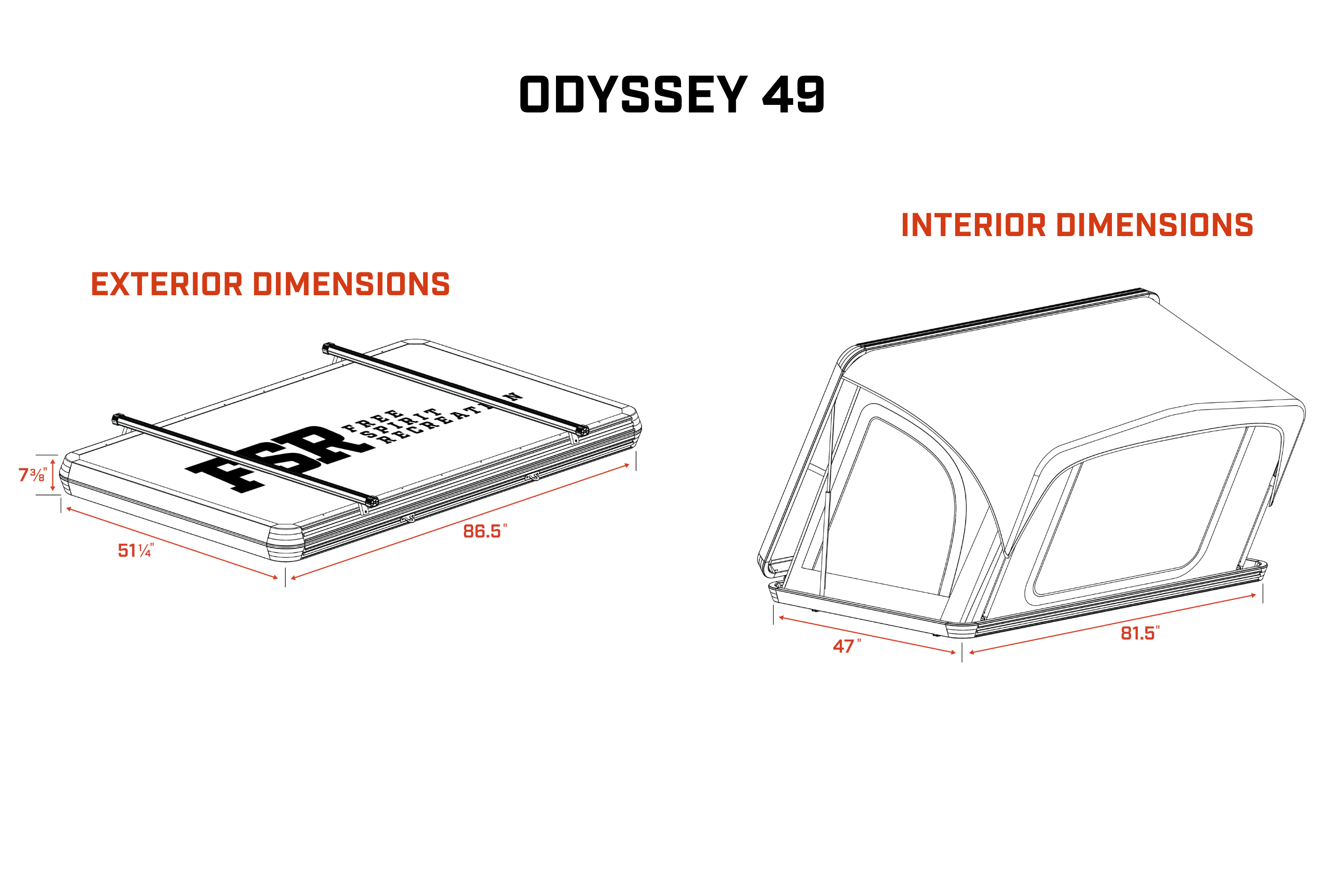 Odyssey Standard 49" -  Rooftop Tent