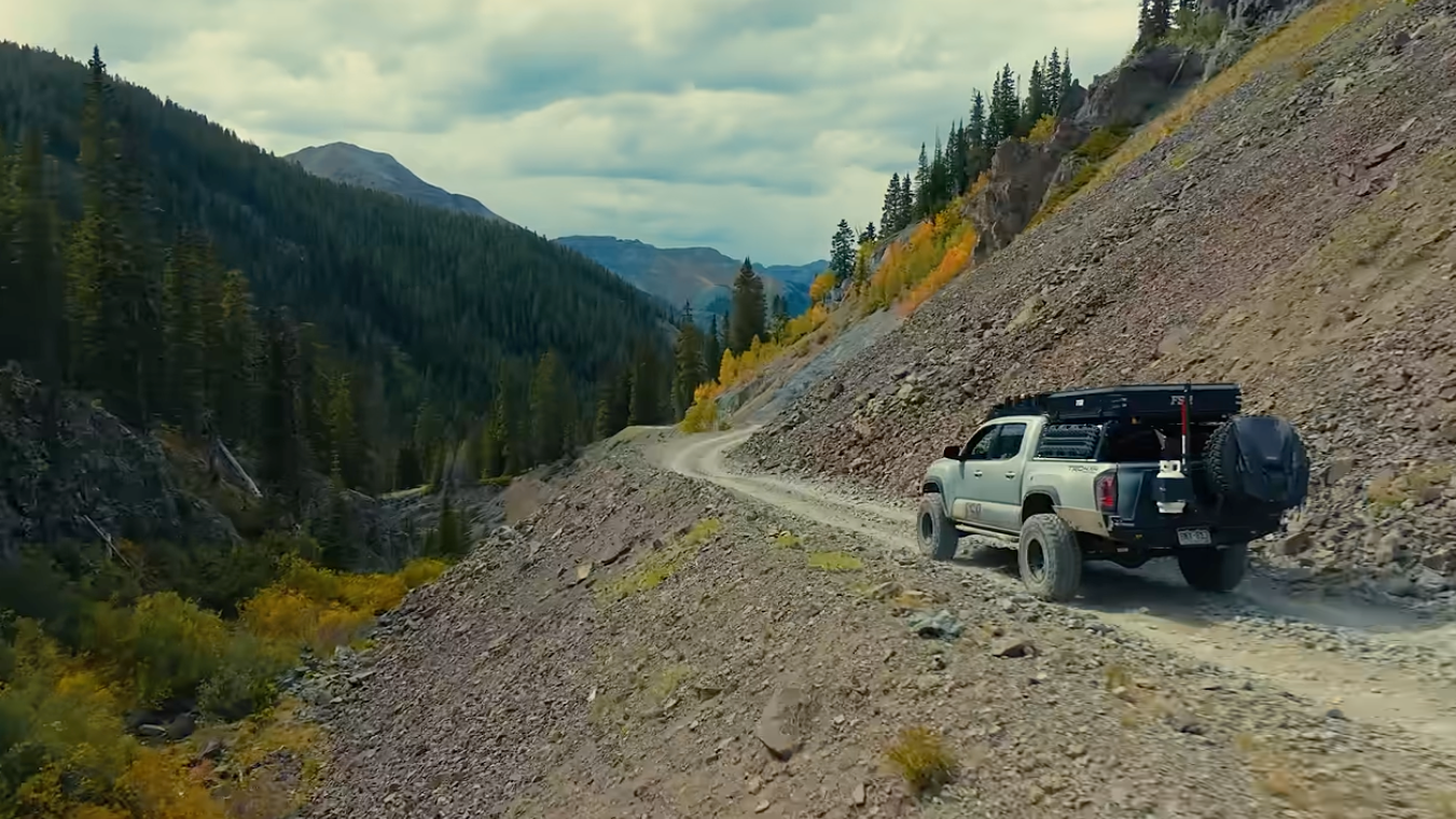 Free Spirit Recreation video with FSR roof top tents and products in use while driving off road and camping in mountainous terrain